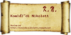 Komlódi Nikolett névjegykártya